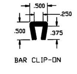 Duravar UHMW-PE 1/4" Bar Clip-On Extruded Profile