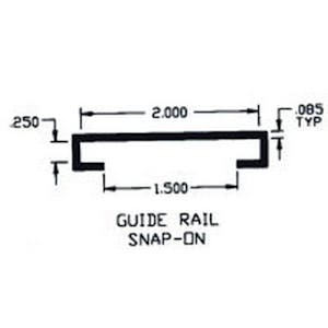 Duravar UHMW-PE 2"  Wide Guide Rail Snap-On Profile