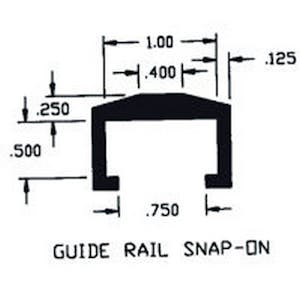 Duravar UHMW-PE 1/2" Deep Guide Rail Snap-On Profile