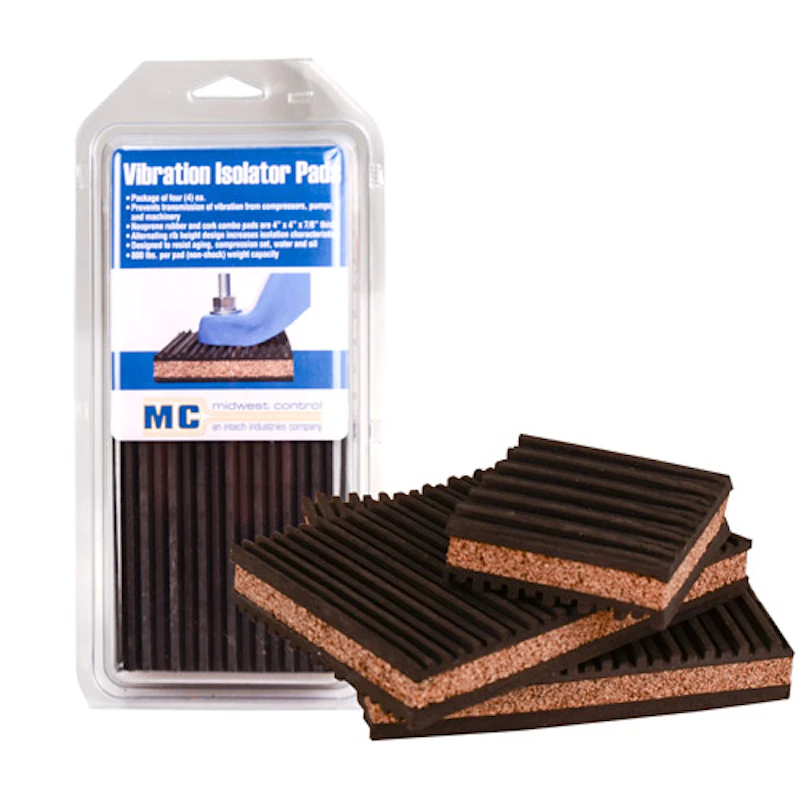 7/8" x 4" x 4" Rubber & Cork Anti-Vibration Pads