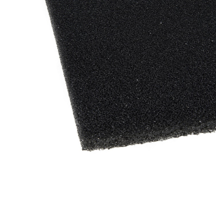1" x 52" x 62" Charcoal 30 PPI Reticulated Polyurethane Foam Sheet