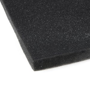 0.125" x 39" x 51" Black 45 PPI Reticulated Polyurethane Foam Sheet