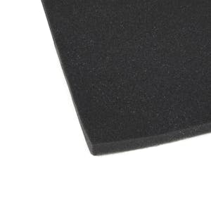 0.25" x 38" x 52" Black 60 PPI Reticulated Polyurethane Foam Sheet