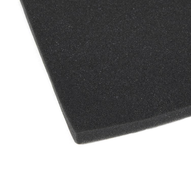 0.5" x 38" x 52" Black 80 PPI Reticulated Polyurethane Foam Sheet