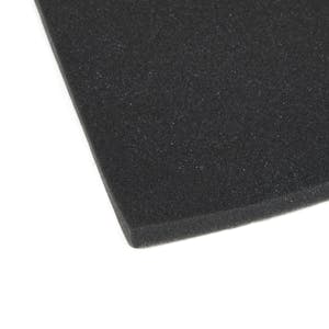 0.25" x 38" x 52" Black 80 PPI Reticulated Polyurethane Foam Sheet