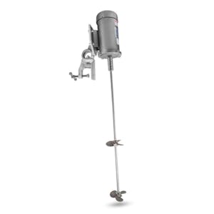 1/2 HP TEFC Motor, Direct Drive, Variable Speed, C-Clamp Mount Mixer with 1/2" Dia. x 34" L Shaft & (2) 4-1/2" Propellers