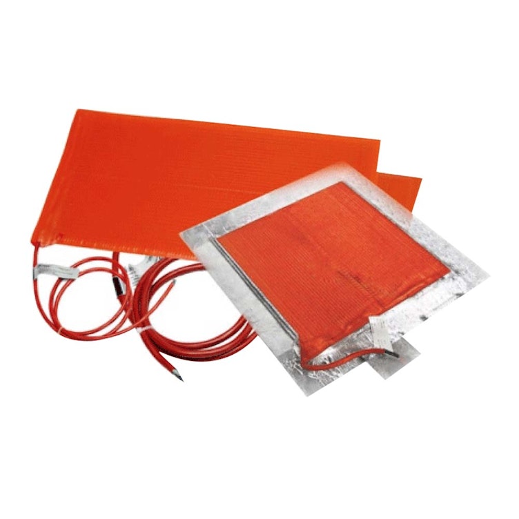 12" L x 24" W Heavy-duty Silicone Rubber Heating Blanket with PSA - 360Watts/240VAC