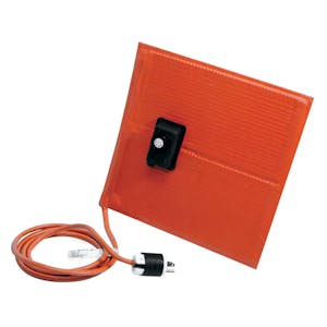 6" L x 12" W Silicone Rubber Heating Blanket with Adjustable Thermostat & PSA - 90Watts/120VAC