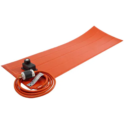 6" L x 12" W Silicone Rubber Heating Blanket with Adjustable Thermostat - 90Watts/120VAC