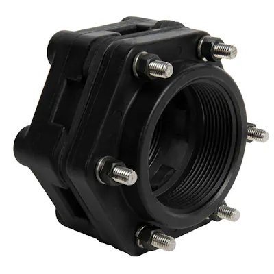3" FNPT x 3" FNPT Polypropylene Bolted "Bottom Drain" Tank Flange
