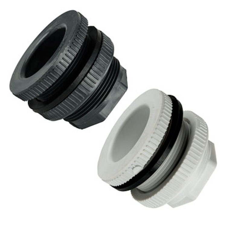 1" Loose Polypropylene Heavy Duty Fitting with EPDM Gasket THD x THD - 1-7/8" Hole Size