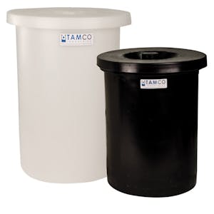 3/4 Gallon Black Tamco® Can with Cover - 5" Dia. x 7" High