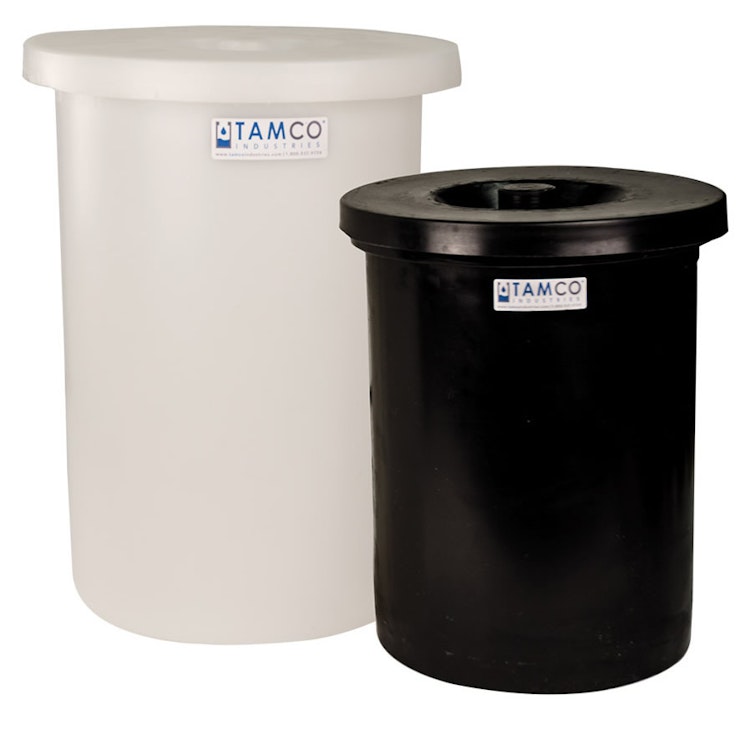 3 Gallon Black Tamco® Can with Cover - 10" Dia. x 12" High