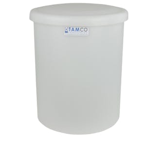 29 Gallon Natural Round Tamco® Tank with Cover - 18" Dia. x 30" High