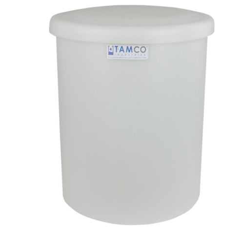 16 Gallon Natural Round Tamco® Tank with Cover - 16" Dia. x 21" High