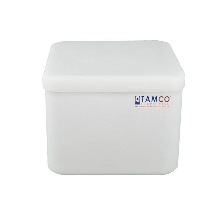 4 Gallon Natural Heavy Duty Square Tamco® Tank with Cover - 11-1/2" L x 11-1/2" W x 8-5/16" Hgt.