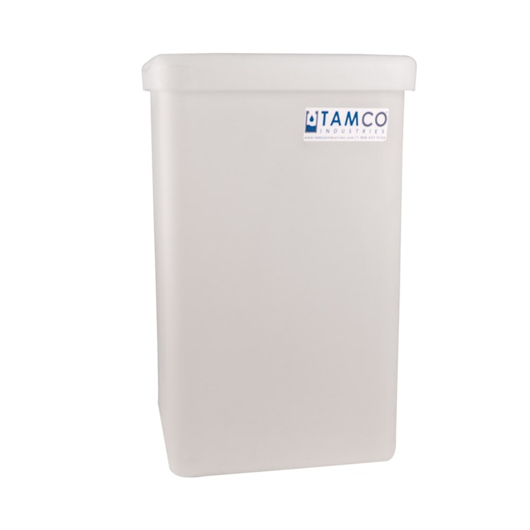 10 Gallon Natural Heavy Duty Square Tamco® Tank with Cover - 11-1/2" L x 11-1/2" W x 18" Hgt.