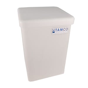 15 Gallon Natural Standard Square Tamco® Tank with Cover - 11-1/2" L x 11-1/2" W x 27" Hgt.