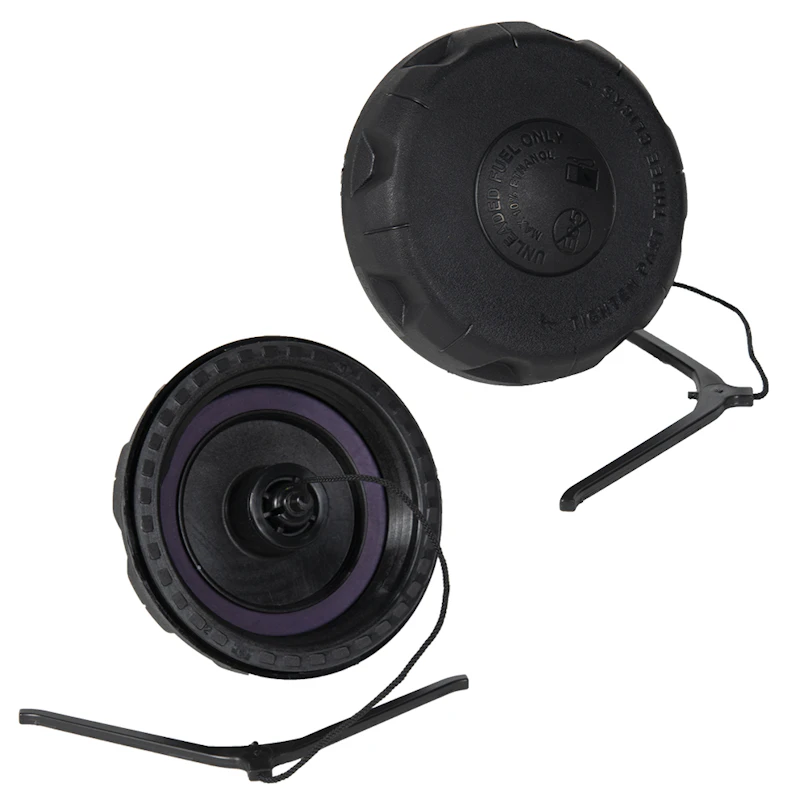 3.5" Neck Dia. Unvented Black Nylon EPA Fuel Tank Cap with 8" Tether