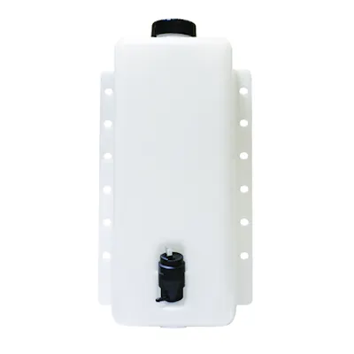 6 Quart HDPE Windshield Washer Tank Assembly with 12 Volt Pump - 8.62" L x 4.17" W x 15.29" Hgt.
