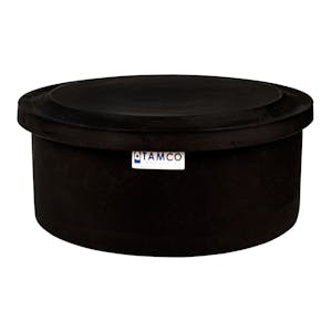 6 Gallon Black Polyethylene Shallow Tamco® Tank with Cover - 7" High