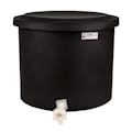 10-12 Gallon Black Polyethylene Shallow Tamco® Tank with Cover & Spigot - 14" High