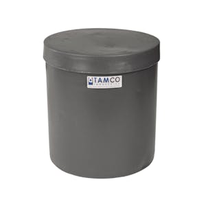 3-1/2 Gallon Slate Gray Tamco® Plating Tank with Cover - 10" Dia. x 11" High