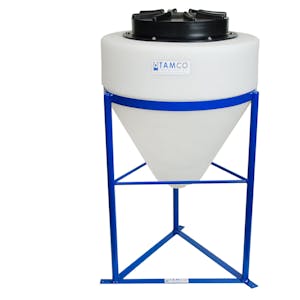 10 Gallon Tamco® Cone Bottom Tank with 1-1/2" FPT Boss Fitting (Full Drain) - 18" Dia. x 19" Hgt.