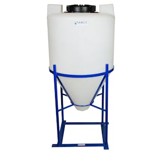 55 Gallon Tamco® Cone Bottom Tank with 60° Cone Angle & Mixer Mounts & 2" FPT Bulkhead Fitting - 26" Dia. x 42" Hgt. (Stand sold separately)