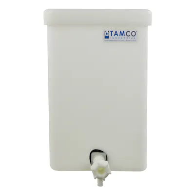 10 Gallon Natural Heavy Duty Square Tamco® Tank with Cover & Spigot - 11-1/2" L x 11-1/2" W x 18" Hgt.