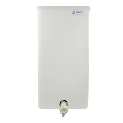 50 Gallon Natural Heavy Duty Square Tamco® Tank with Cover & Spigot - 18" L x 18" W x 36" Hgt.