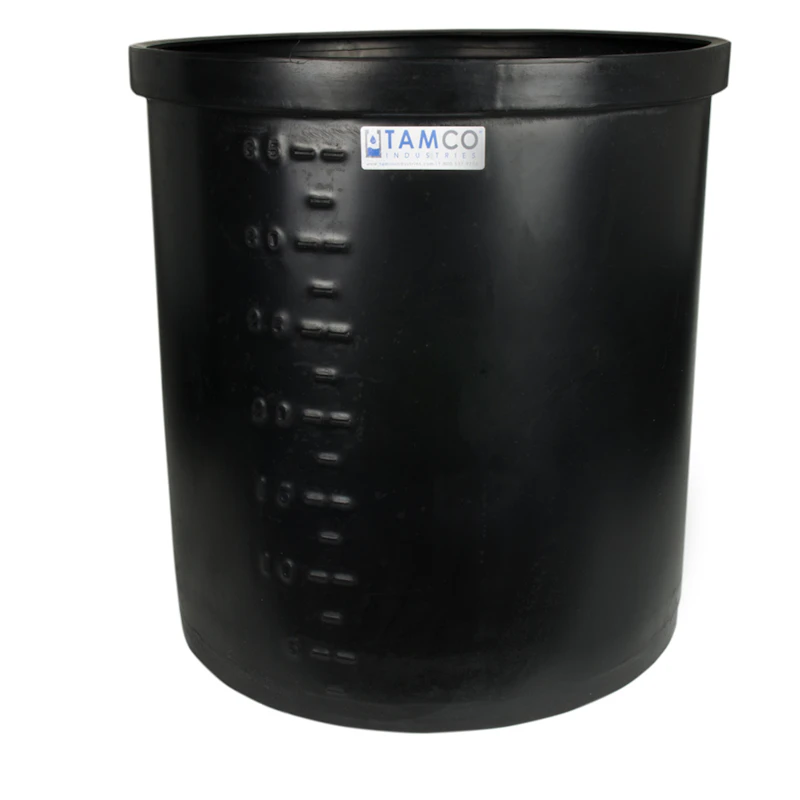 37 Gallon Black Short Polyethylene Tank - 22" Dia. x 24" High
