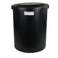 16 Gallon Black Round Tank with Cover - 16" Dia. x 21" High