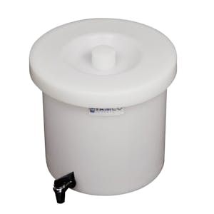 3 Gallon Tamco® Polyethylene Crock with a Fast Draw Off Spigot - 11" Dia. x 11" Hgt.