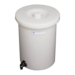 10 Gallon Tamco® Polyethylene Crock with a Fast Draw Off Spigot - 13" Dia. x 20" Hgt.