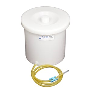 3 Gallon Tamco® Polyethylene Crock with Tubing & Pinch Spigot - 11" Dia. x 11" Hgt.