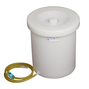 4 Gallon Tamco® Polyethylene Crock with Tubing & Pinch Spigot - 11" Dia. x 13" Hgt.