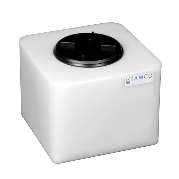 4 Gallon Natural Square Utility Tamco® Tank with 5" Vented Lid - 11-1/2" L x 11-1/2" W x 10" Hgt.
