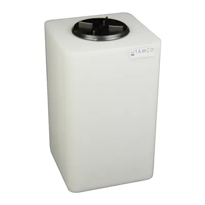 10 Gallon Natural LLDPE Square Utility Tamco® Tank with 5-1/2" Lid - 11-1/2" L x 11-1/2" W x 20" Hgt.