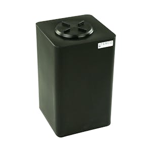 10 Gallon Black Square Utility Tamco® Tank with 5" Vented Lid - 11-1/2" L x 11-1/2" W x 20" Hgt.
