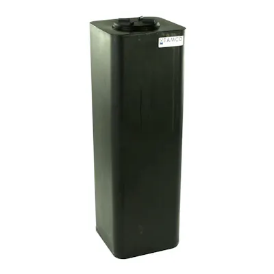 20 Gallon Black LLDPE Square Utility Tamco® Tank with 5-1/2" Lid - 11-1/2" L x 11-1/2" W x 37" Hgt.