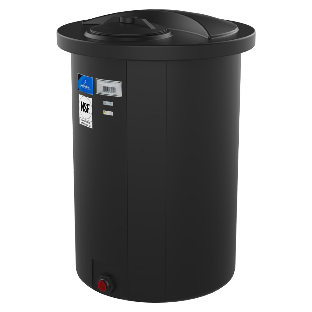 100 Gallon Black Closed Top Vertical Batch Tank - 23