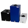 2 Gallon Black Molded Polyethylene Tamco® Tank with Lid & 1/2" FNPT Fitting - 8-1/2" L x 8-1/2" W x 12" Hgt.