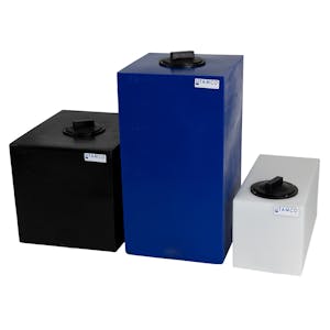 20 Gallon Natural Molded Polyethylene Tamco® Tank with 4" Plain Lid - 20-1/2" L x 20-1/2" W x 14-1/2" Hgt.