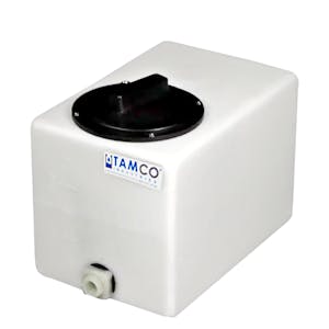 2-1/2 Gallon Natural Molded Polyethylene Tamco® Tank with 4" Plain Lid & 1/2" FNPT Fitting - 12" L x 8" W x 10" Hgt.