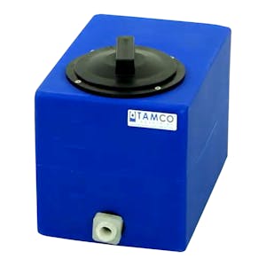 2-1/2 Gallon Blue Molded Polyethylene Tamco® Tank with 4" Vented Lid & 1/2" FNPT Fitting - 12" L x 8" W x 10" Hgt.