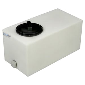 5 Gallon Natural Molded Polyethylene Tamco® Tank with 4" Vented Lid & 1/2" FNPT Fitting - 18" L x 9" W x 10" Hgt.