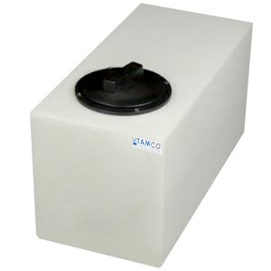 6 Gallon Natural Molded Polyethylene Tamco® Tank with 4" Plain Lid - 19" L x 9" W x 11-1/2" Hgt.