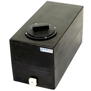 6 Gallon Black Molded Polyethylene Tamco® Tank with 4" Vented Lid & 1/2" FNPT Fitting - 19" L x 9" W x 11-1/2" Hgt.