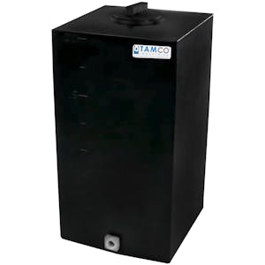 20 Gallon Black Molded Polyethylene Tamco® Tank with 4" Vented Lid & 3/4" FNPT Fitting - 14" L x 14" W x 27" Hgt.